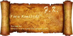 Fara Kamilló névjegykártya